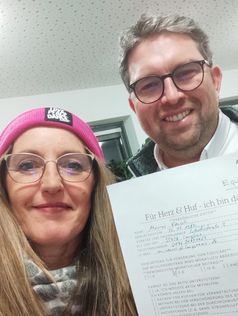 EquiHeld Bürgermeister Marius Reusch mit Katja Büttner 1. Vorsitzende und Gründerin